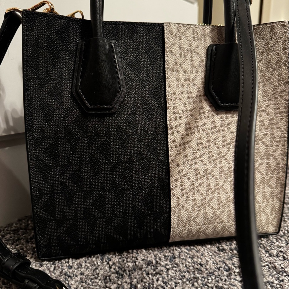 Michael Kors Black and Tan Satchel - Picture 3 of 5